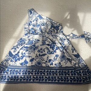 Floral Blue and White Dress